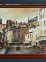Beau tableau ancien rue de Paris V Sorbonne animée Art Déco Cesar Bron Vlaminck - Miniature 2