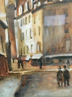 Beau tableau ancien rue de Paris V Sorbonne animée Art Déco Cesar Bron Vlaminck - Miniature 4