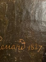 Beau tableau ancien Empire portrait homme cravate blanche Lienard Lille HST XIXe - Miniature 10