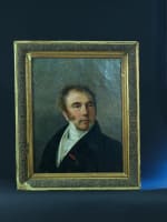 Beau tableau ancien Empire portrait homme cravate blanche Lienard Lille HST XIXe - Miniature 12