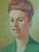 Beau tableau art déco Jean Druille portrait de jeune femme épouse Claude Estadas - Miniature 3