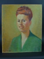 Beau tableau art déco Jean Druille portrait de jeune femme épouse Claude Estadas - Miniature 8