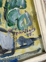 Tableau ancien expressionniste fauve Olle Nordberg 1960 paysage Suède design - Miniature 7