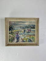 Tableau ancien expressionniste fauve Olle Nordberg 1960 paysage Suède design - Miniature 10