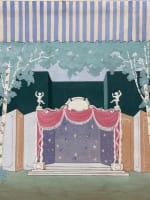 Dessin ancien scène de théâtre décor Claude Perrier 5 Dolly opéra Lyon 1944 - Miniature 1