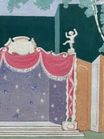 Dessin ancien scène de théâtre décor Claude Perrier 5 Dolly opéra Lyon 1944 - Miniature 3