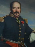 Grand tableau ancien portrait d'homme costume paysage Thomas Degeorge élève David - Miniature 3