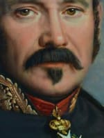 Grand tableau ancien portrait d'homme costume paysage Thomas Degeorge élève David - Miniature 4