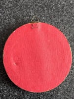 Ancien cadre miniature bois doré vintage tissu imprimé portrait femme Greuze - Miniature 3