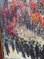 Ancien tableau vue Kremlin Russie Moscou Beris défilé place Rouge Suisse Judaica - Miniature 6