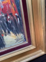 Ancien tableau vue Kremlin Russie Moscou Beris défilé place Rouge Suisse Judaica - Miniature 8