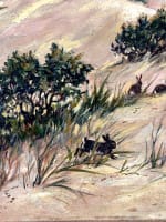 Tableau ancien plage paysage dune lapin marine bateau Le Touquet Fernand Maissen - Miniature 4