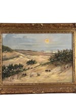 Tableau ancien plage paysage dune lapin marine bateau Le Touquet Fernand Maissen - Miniature 12