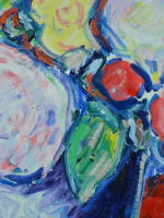 Beau tableau ancien Armand Bouvier bouquet de fleurs nature morte ent. Dufy cadre - Miniature 7