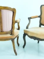 Ancien salon Louis XV fauteuil cabriolet chaise XVIIIe x 4 Jean Baptiste Gourdin - Miniature 4