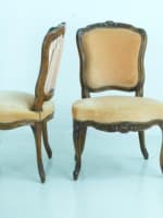 Ancien salon Louis XV fauteuil cabriolet chaise XVIIIe x 4 Jean Baptiste Gourdin - Miniature 7