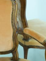 Ancien salon Louis XV fauteuil cabriolet chaise XVIIIe x 4 Jean Baptiste Gourdin - Miniature 10