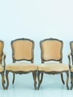 Ancien salon Louis XV fauteuil cabriolet chaise XVIIIe x 4 Jean Baptiste Gourdin - Miniature 12