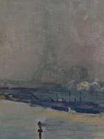 Ancien tableau Paris Belle époque la Seine animée tour Eiffel Henry Laurent XIXe - Miniature 8