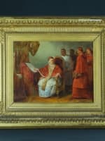 Ancien tableau romantique Ary Scheffer portrait pape Clément jésuites histoire - Miniature 2