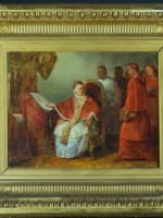 Ancien tableau romantique Ary Scheffer portrait pape Clément jésuites histoire - Miniature 3