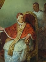 Ancien tableau romantique Ary Scheffer portrait pape Clément jésuites histoire - Miniature 6