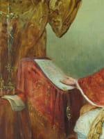 Ancien tableau romantique Ary Scheffer portrait pape Clément jésuites histoire - Miniature 9