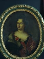 Ancien tableau portrait de femme courtisane XVIIe entourage François de Troy cadre - Miniature 4