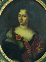 Ancien tableau portrait de femme courtisane XVIIe entourage François de Troy cadre - Miniature 10