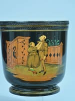 Bernhard Bloch ancien cache pot céramique humoristique portrait couple cravate - Miniature 6