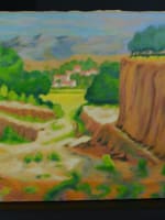 Beau tableau ancien Jean Bellon paysage lyonnais Rhône Liergues Lauris vignes x3 - Miniature 6