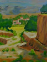 Beau tableau ancien Jean Bellon paysage lyonnais Rhône Liergues Lauris vignes x3 - Miniature 7