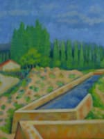 Beau tableau ancien Jean Bellon paysage lyonnais Rhône Liergues Lauris vignes x3 - Miniature 9