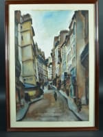 Tableau ancien vue de rue 5e Quartier Latin Paris Cesar Bron Vlaminck art deco - Miniature 5