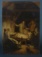 Beau tableau ancien religieux mort saint Bruno moine chartreux Eustache Le Sueur - Miniature 5