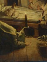 Beau tableau ancien religieux mort saint Bruno moine chartreux Eustache Le Sueur - Miniature 11