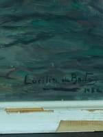 Tableau ancien école portugaise Lisbonne scène animée village Lucília DE BRITO - Miniature 9