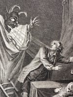 Ancienne gravure La ruse d'amour diable satanique magie Borel Baquoy Marel XVIIIe - Miniature 2