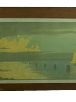 Ancienne estampe symboliste art nouveau marine Venise bateau Paul Berthon 1930 - Miniature 3
