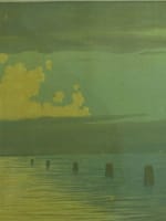 Ancienne estampe symboliste art nouveau marine Venise bateau Paul Berthon 1930 - Miniature 4