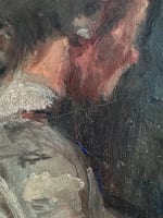 Ancien tableau ancien portrait de femme la pianiste intérieur salon 1910 Dantin - Miniature 11