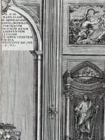 Ancienne gravure Rome architecture vue de temple Rocco Pozzi Romain 18e Latran - Miniature 3