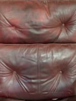 Grand fauteuil moderne Olivier Mourgue Airborne 1960 design vintage cuir rouge - Miniature 4