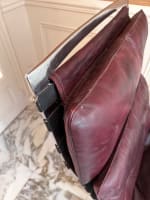 Grand fauteuil moderne Olivier Mourgue Airborne 1960 design vintage cuir rouge - Miniature 14