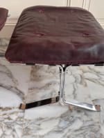 Grand fauteuil moderne Olivier Mourgue Airborne 1960 design vintage cuir rouge - Miniature 16