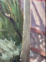 Tableau ancien paysage jardin été nature morte échelle pergola Quercy Chauvelot - Miniature 6