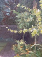 Tableau ancien paysage jardin été nature morte échelle pergola Quercy Chauvelot - Miniature 7