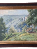 Tableau ancien paysage été vieille maison coline Albas Quercy Lot Chauvelot - Miniature 8