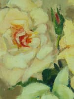 Ancien tableau Toulouse Amanda Bonnieu nature bouquet de roses vase signé 1950 - Miniature 6