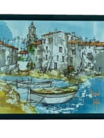 Tableau moderne marine le port de Saint-Tropez La Ponche bateau Bernard Dufour - Miniature 8